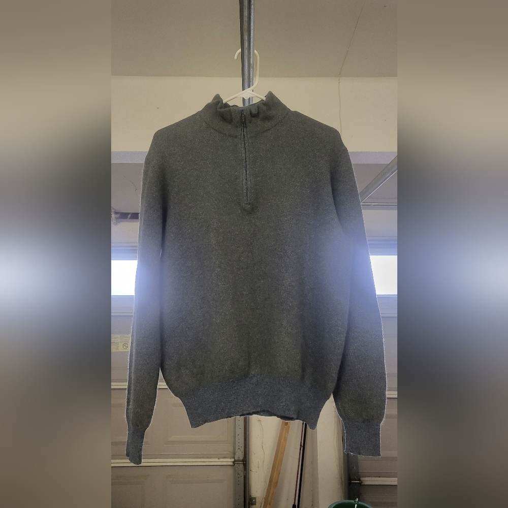 Loro Piana roadster pull 100% cashmere quarter zip sweater